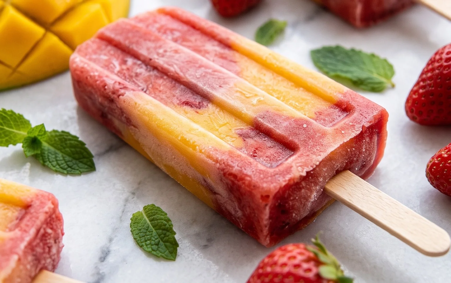 Strawberry Mango Popsicles